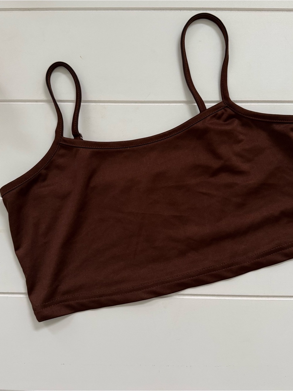 Brown cropped tank